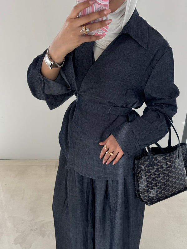 Open Blazer Set w/ Tie