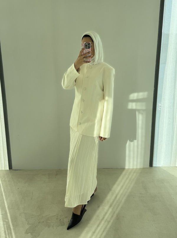 2PC Elegant Round Neck Skirt Set