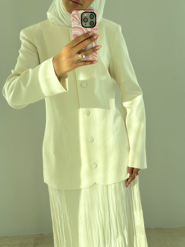 2PC Elegant Round Neck Skirt Set