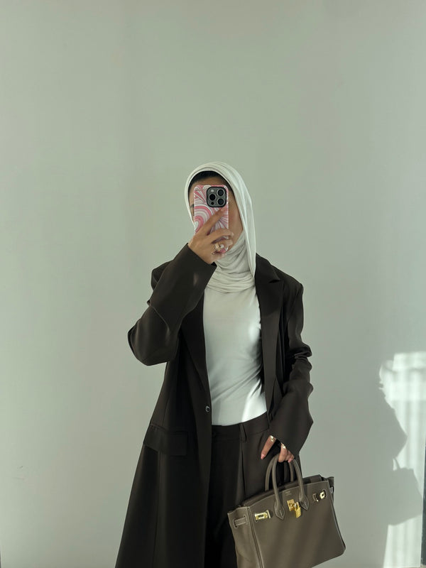 One Button Long Blazer w/ Pants SetX