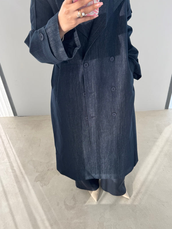 Denim Trench Coat w/ Belt