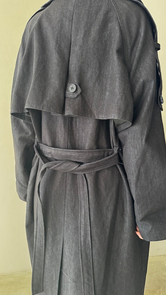 Denim Trench Coat w/ Belt