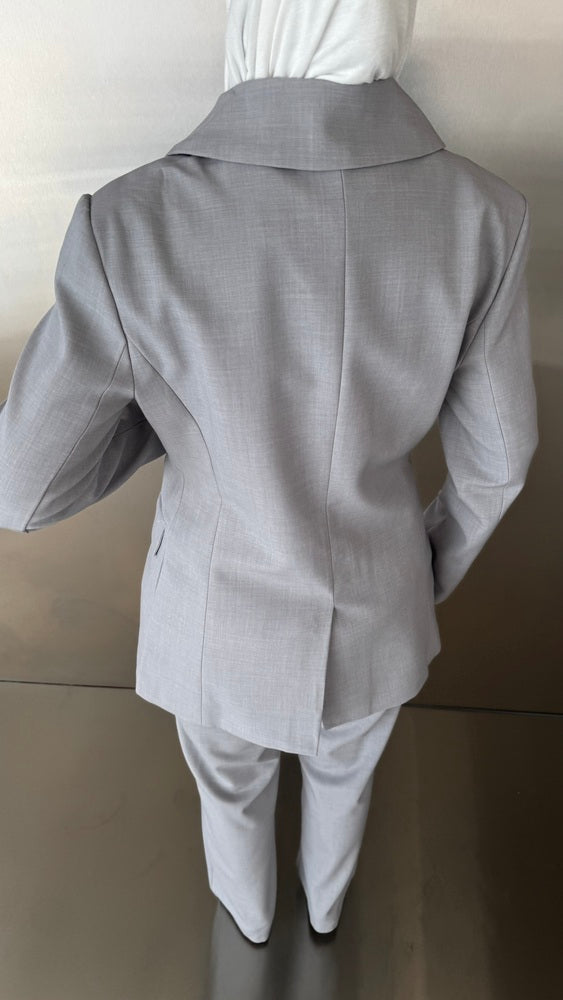 Hidden Buttons Blazer Set 2PC
