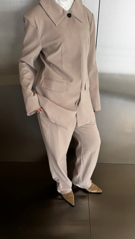 Hidden Buttons Blazer Set 2PC
