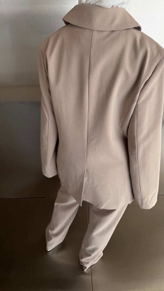 Hidden Buttons Blazer Set 2PC