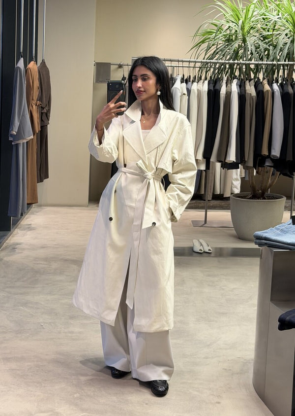 Luxe Leather Trench Coat w/Belt