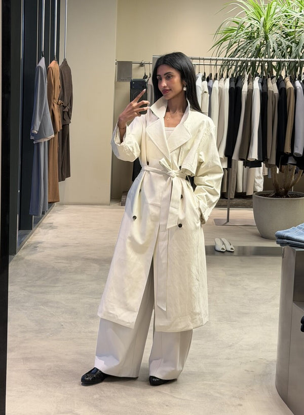Luxe Leather Trench Coat w/Belt