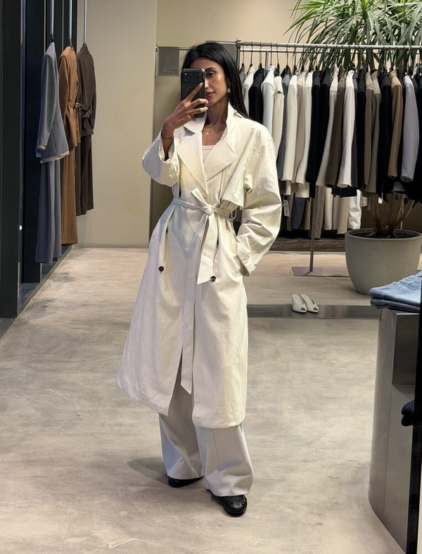Luxe Leather Trench Coat w/Belt