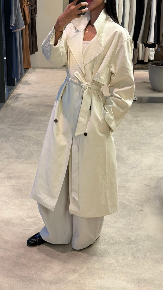 Luxe Leather Trench Coat w/Belt