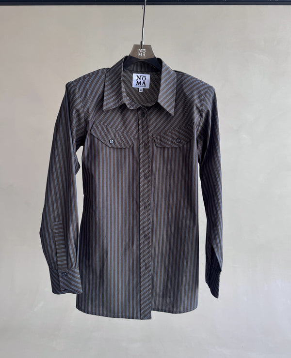 Side Buttoned Plaid Shirt
