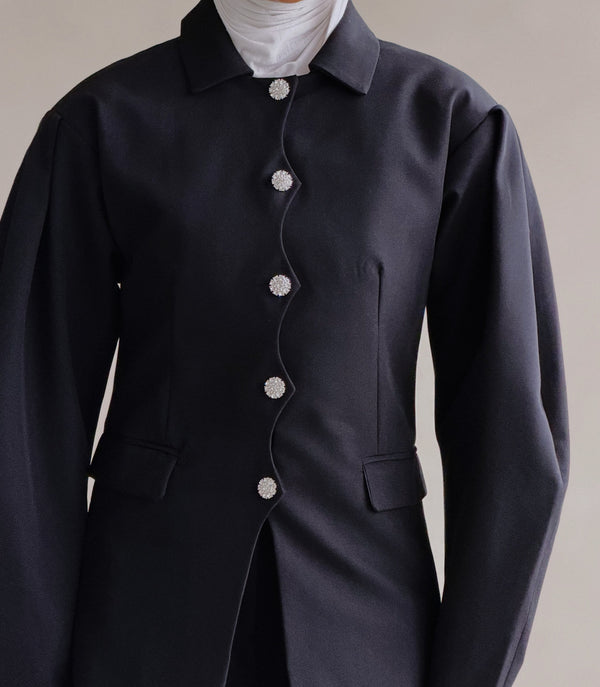 Silver-tone Button Blazer