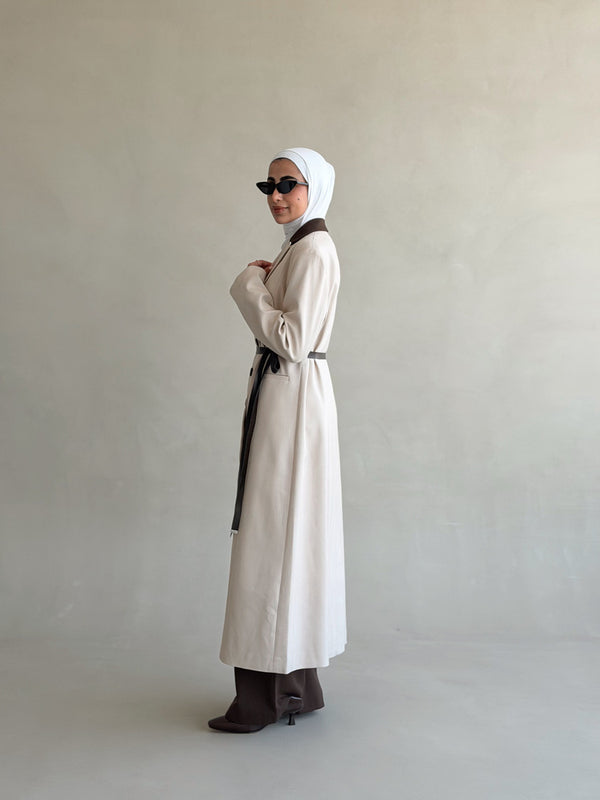 Brown Collared Long Blazer