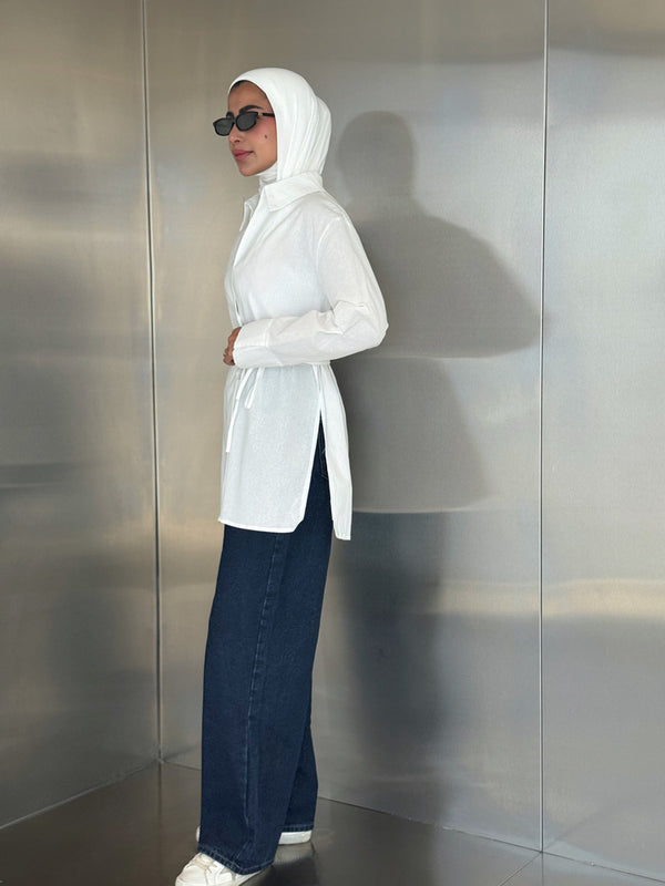 Lace Up Side Slits Shirt