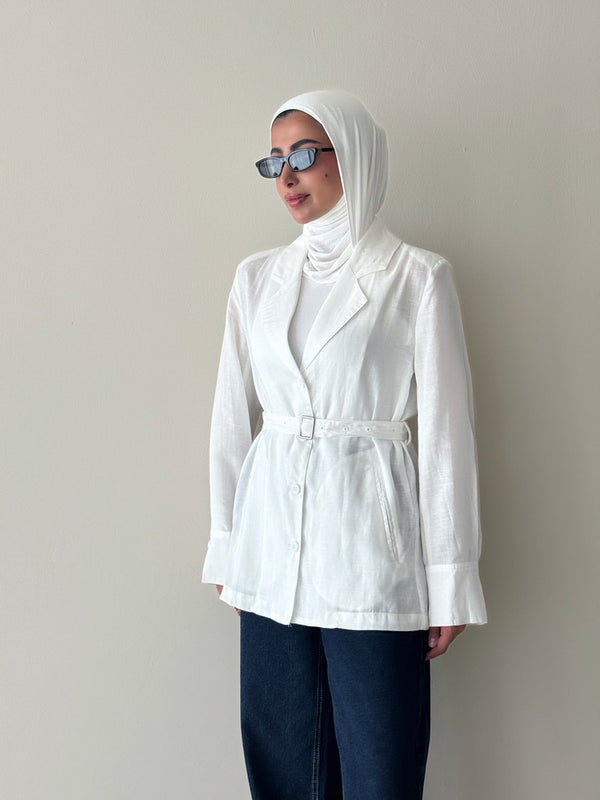 Belted Collared Shirt