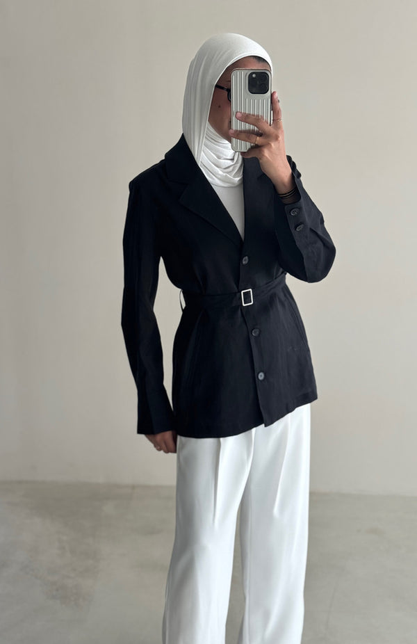 Belted Collared Shirt