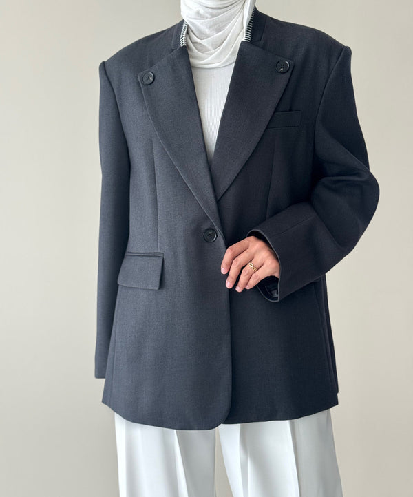 3 Buttoned Topstitched Blazer