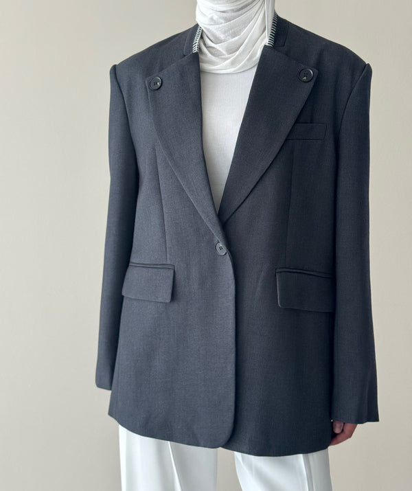 3 Buttoned Topstitched Blazer