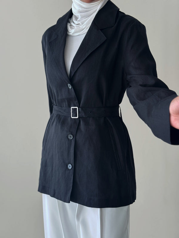 Belted Collared Shirt