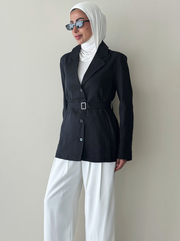 Belted Collared Shirt