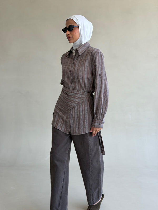 Checked Wrap Shirt