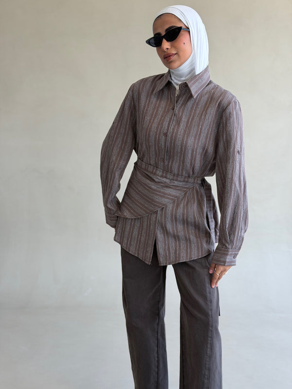 Checked Wrap Shirt
