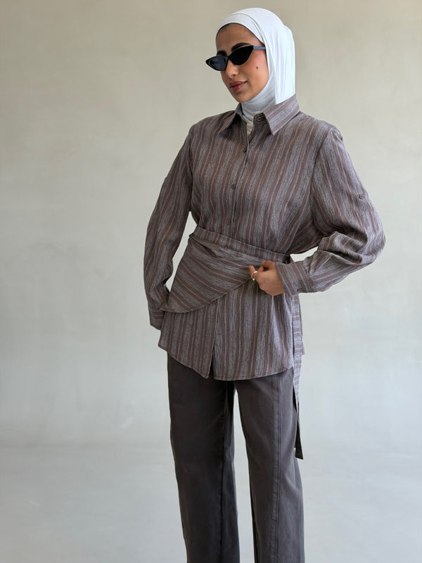 Checked Wrap Shirt