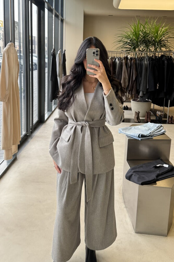 Belted Woolen Suit