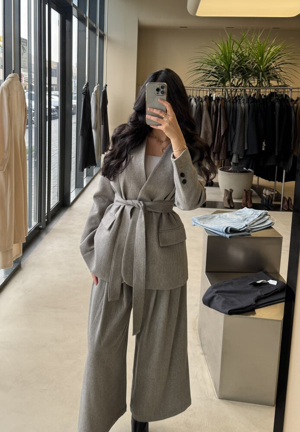 Belted Woolen Suit