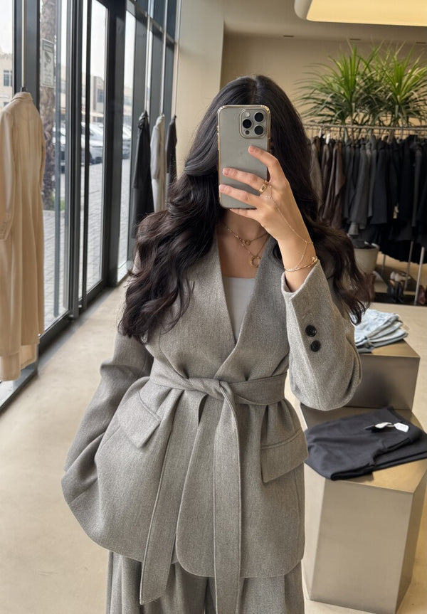 Belted Woolen Suit