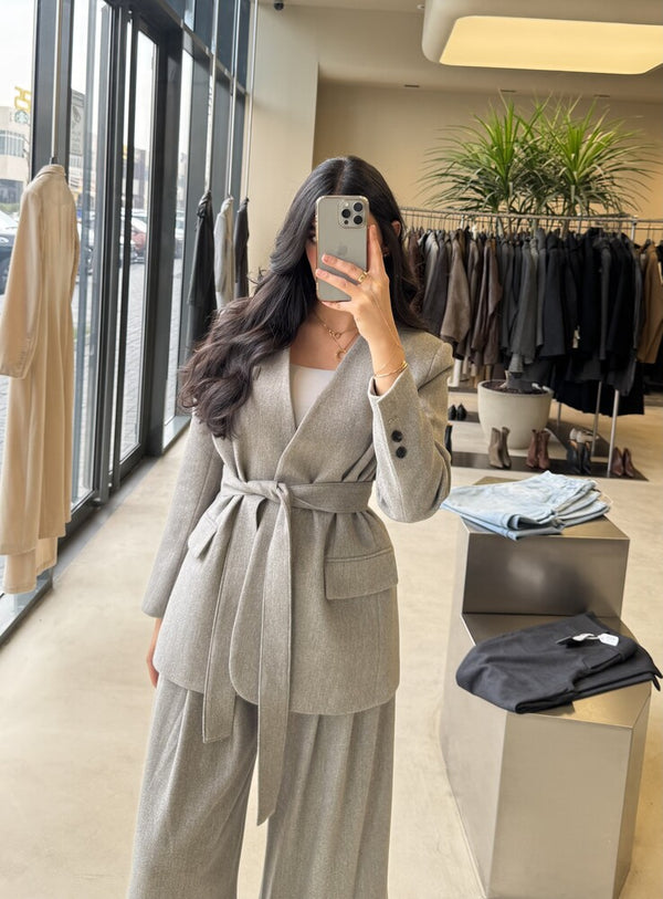 Belted Woolen Suit