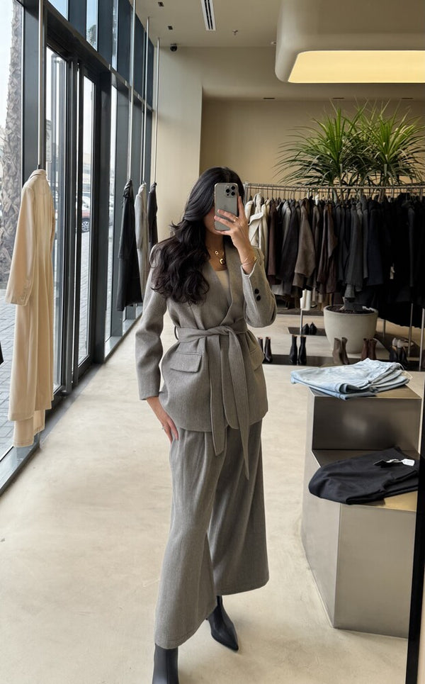 Belted Woolen Suit