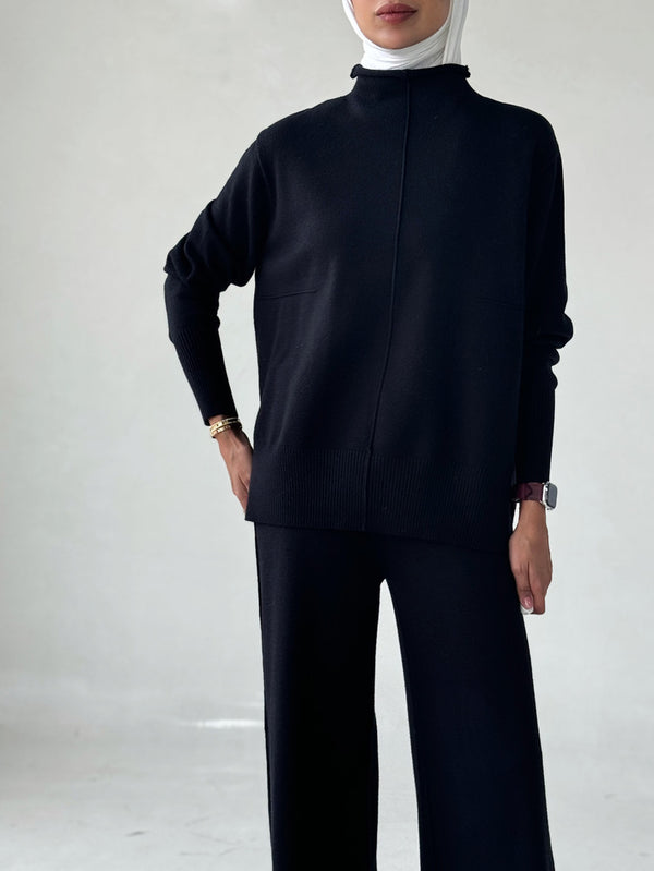 Knitted Drape Suit Two Piece Setsملابس كاملة / أطقم