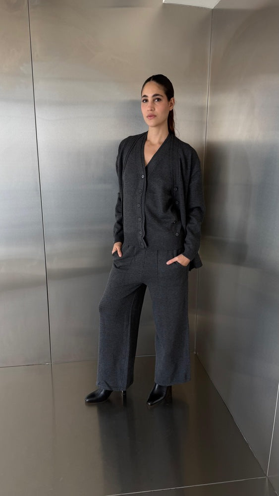 3PC Vneck Knitted Set