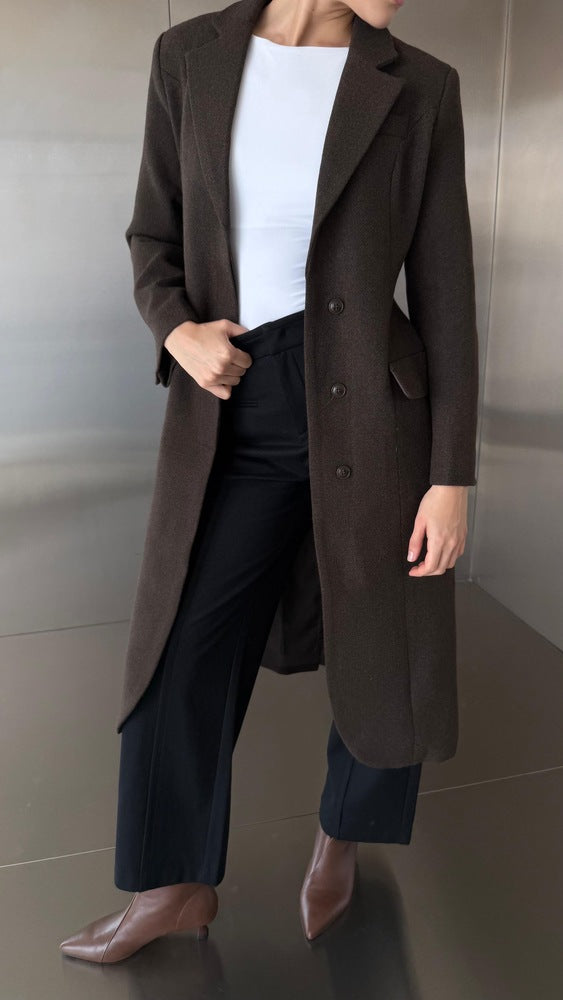 Long Waisted Slim-Fit Coat
