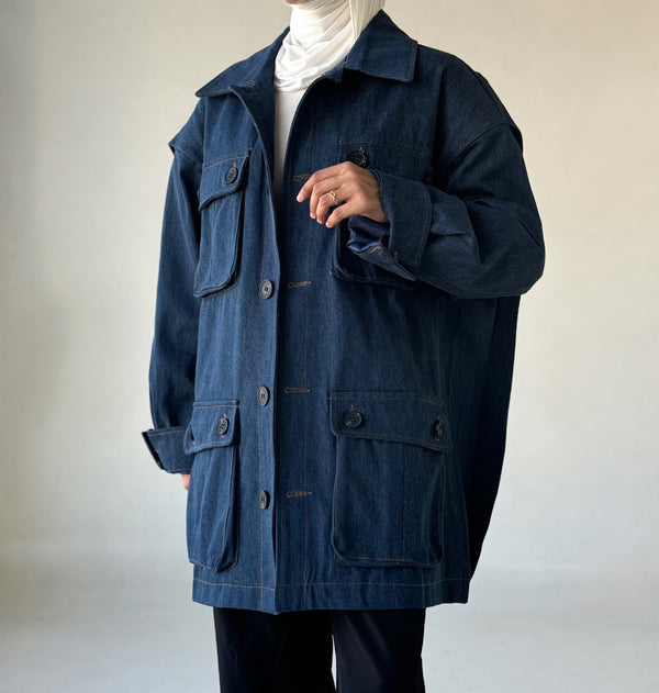 Denim Big Size Pocket Jacket