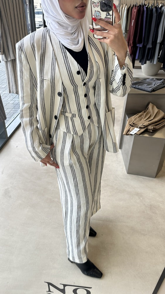 V-neck Striped 3PC Sets