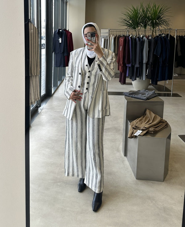 V-neck Striped 3PC Sets