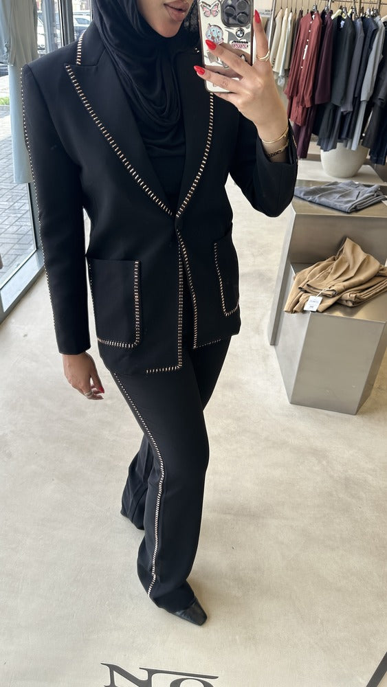 Beading Designed Suit 2PC Set