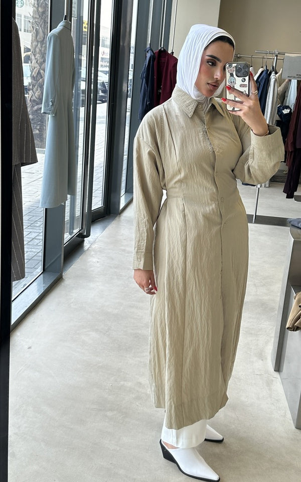 Women's Long Belted Dress