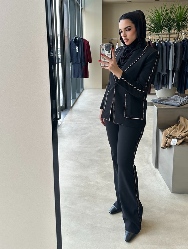 Beading Designed Suit 2PC Set