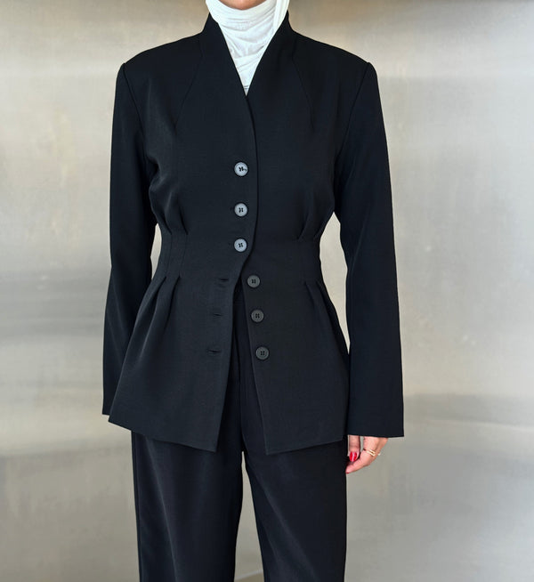 6 Buttons Blazer Waist Pleated