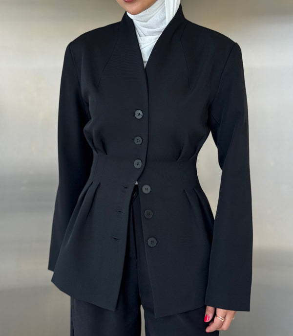 6 Buttons Blazer Waist Pleated