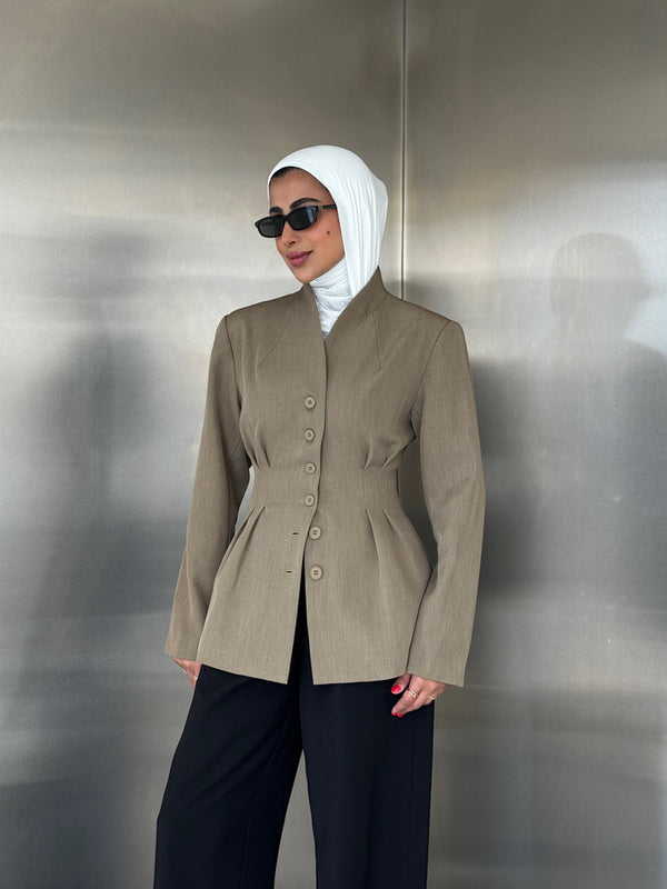 6 Buttons Blazer Waist Pleated