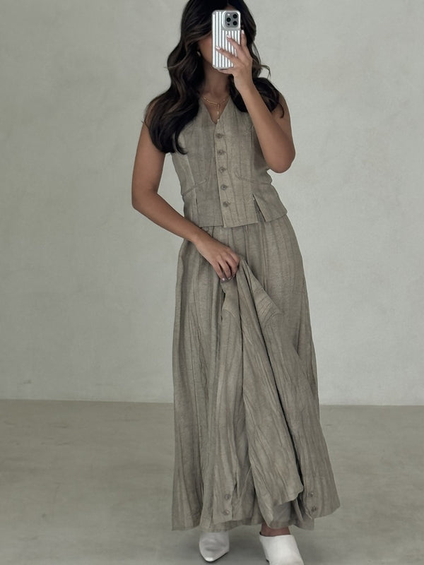 Retro 3PC Blazer Vest Skirt Set