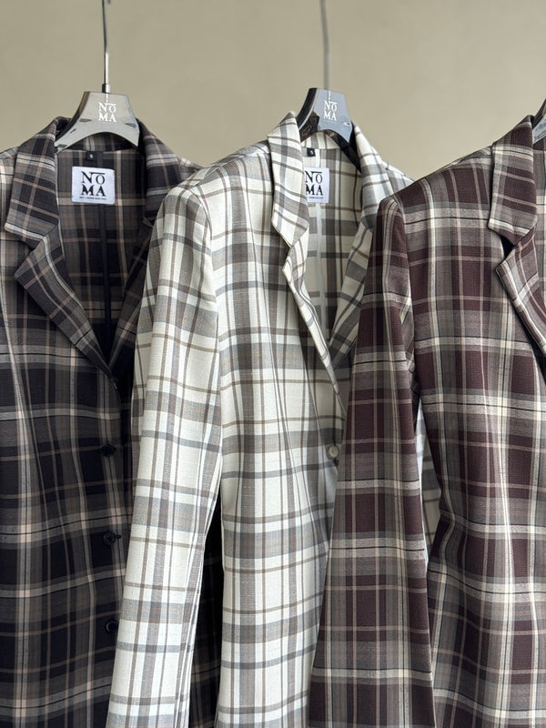 Belted Plaid Collared Shirt