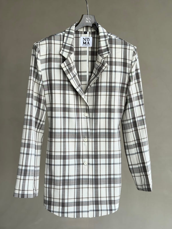 Belted Plaid Collared Shirt