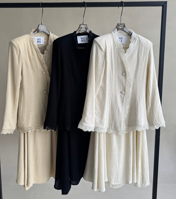 Lace Draped Skirt Sets