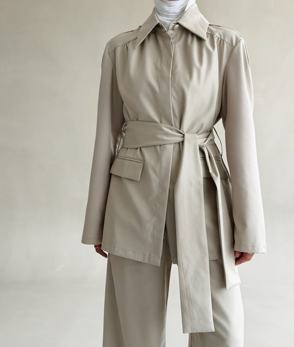 Shoulder Cloaklet Blazer Set