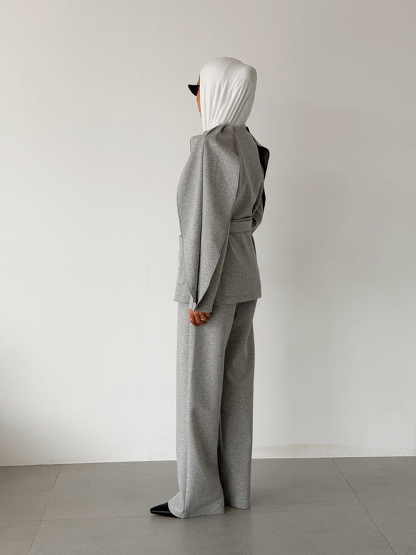 Cape Blazer Trouser Set w/ Belt