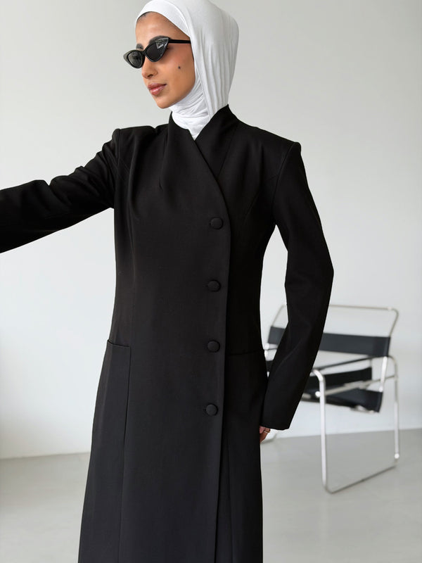 Full-length Asymmetrical Long Blazer